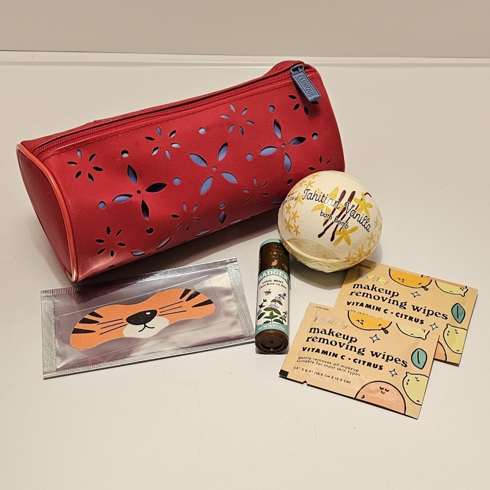 Red Pouch 6 Piece Self Care Kit